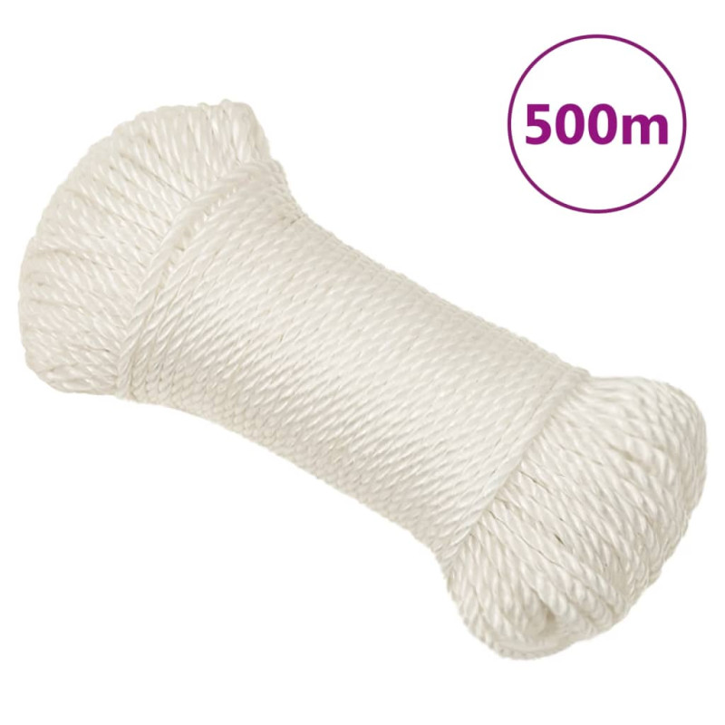 Corde de travail Blanc 3 mm 500 m polypropylène