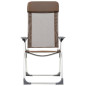 Chaises de camping pliables lot de 2 Marron Aluminium