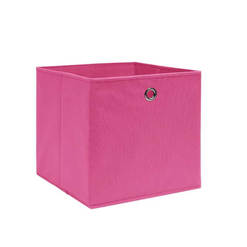 Boîtes de rangement 4 pcs Tissu intissé 28x28x28 cm Rose