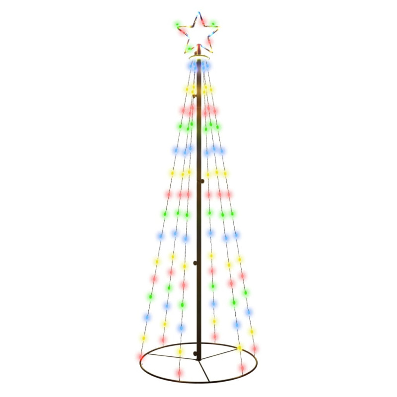 Arbre de Noël cône 108 LED Colorées 70x180 cm