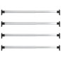 Rails de garde robe télescopiques 4 pcs Argenté 58 100 cm