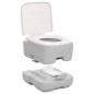 Toilette de camping portable gris et blanc 10+10 L PEHD