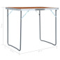 Table pliable de camping avec cadre en métal 80x60 cm