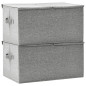 Boîtes de rangement 2 pcs Tissu 50x30x25 cm Gris