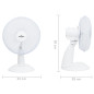 Ventilateur de table 3 vitesses 30 cm 40 W Blanc