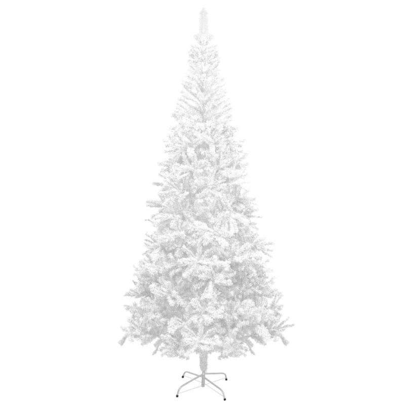 Arbre de Noël artificiel pré éclairé et boules L 240 cm blanc