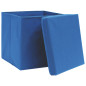 Boîtes de rangement avec couvercles 10 pcs 28x28x28 cm Bleu