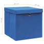 Boîtes de rangement avec couvercles 10 pcs 28x28x28 cm Bleu