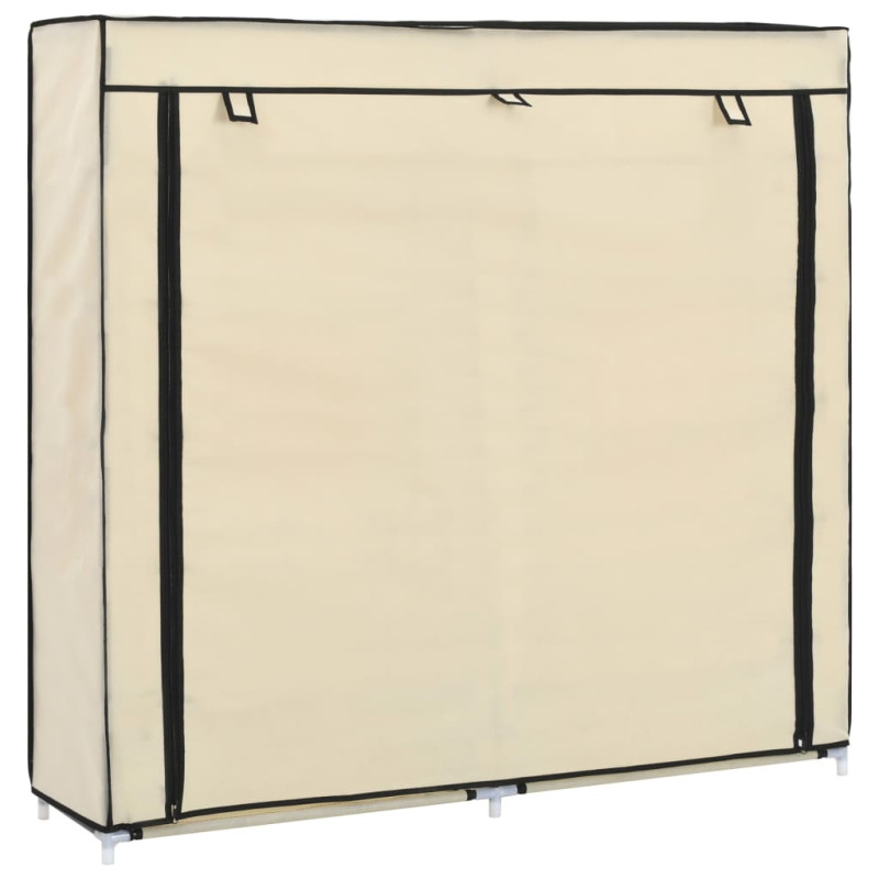 Armoire à chaussures avec housse Crème 115x28x110 cm Tissu