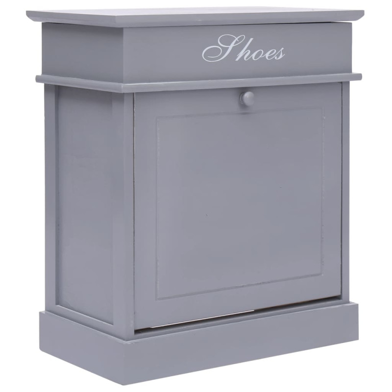 Armoire à chaussures Gris 50 x 28 x 58 cm Bois de Paulownia