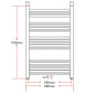 Sèche Serviettes Chauffage Central Incurvé 600x1160mm + Connecteurs 