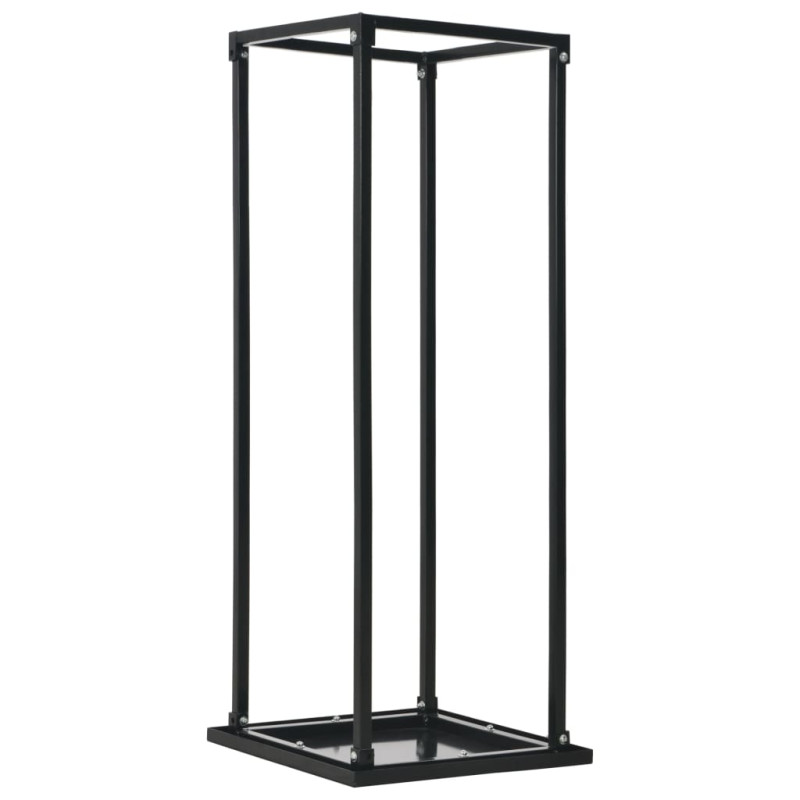 Portant de bois de chauffage avec base Noir 37x37x113 cm Acier