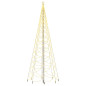 Arbre de Noël avec poteau en métal 1400 LED blanches chaudes 5m