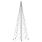 Arbre de Noël avec poteau en métal 1400 LED blanches chaudes 5m