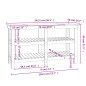 Banc de travail Blanc 142,5x50x80 cm Bois de pin massif