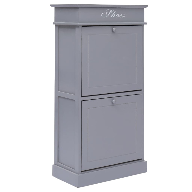 Armoire à chaussures Gris 50 x 28 x 98 cm Bois de Paulownia