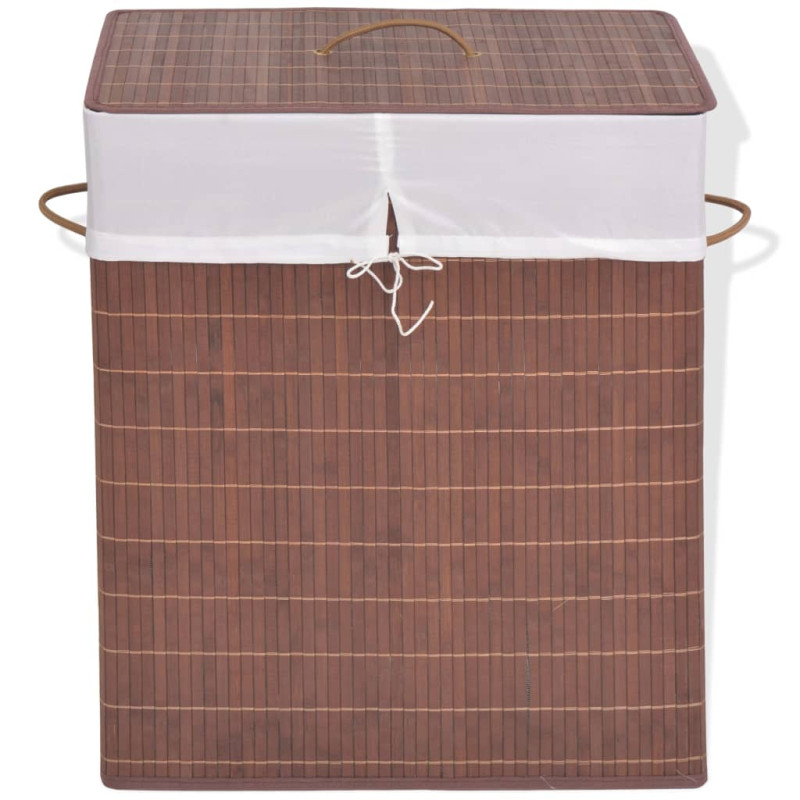 Panier à linge rectangulaire Bambou Marron