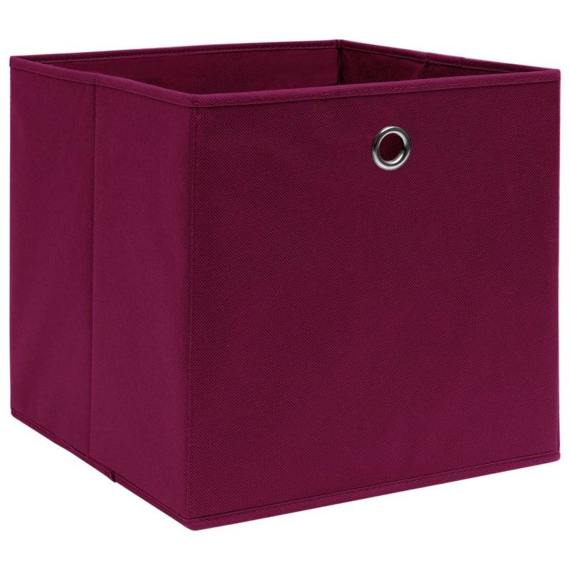 Boîtes de rangement 10 pcs Tissu intissé 28x28x28cm Rouge foncé