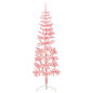 Demi sapin de Noël artificiel mince avec support Rose 120 cm