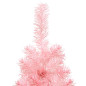 Demi sapin de Noël artificiel mince avec support Rose 120 cm