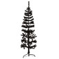 Demi sapin de Noël artificiel mince avec support Noir 120 cm