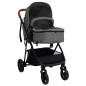 Poussette pour bébé 3 en 1 Gris clair et noir Acier