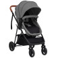 Poussette pour bébé 3 en 1 Gris clair et noir Acier