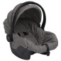 Poussette pour bébé 3 en 1 Gris clair et noir Acier