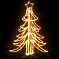 Arbres de Noël pliables avec LED 2 pcs Blanc chaud 87x87x93 cm