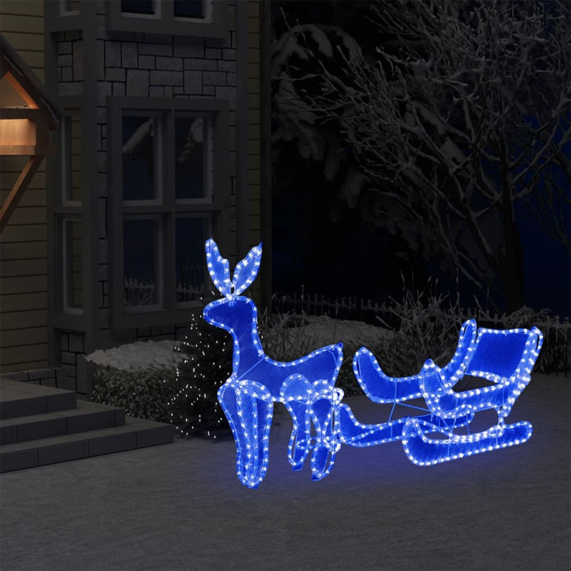 Cordon lumineux de Noël Renne et traîneau avec maille 432 LED