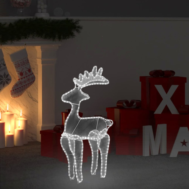 Décoration de Noël de renne avec maille 306 LED 60x24x89 cm