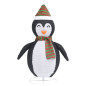 Décoration de Noël pingouin à LED Tissu de luxe 90 cm