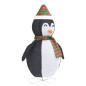 Décoration de Noël pingouin à LED Tissu de luxe 90 cm