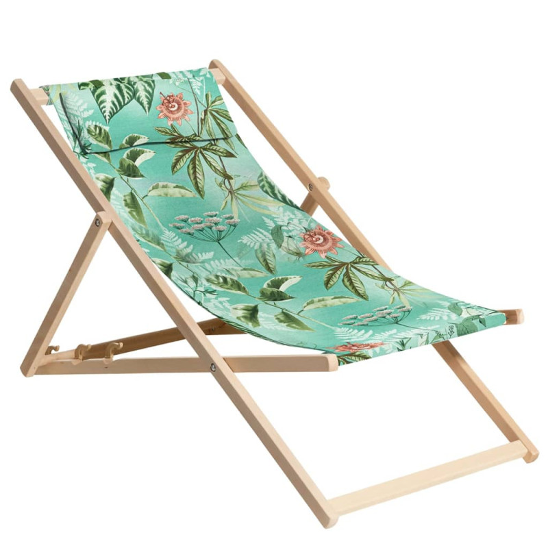 Madison Chaise de plage en bois Mauel 55x90x87 cm bleu