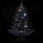 Arbre de Noël neigeux avec base de parapluie Noir 140 cm PVC