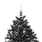 Arbre de Noël neigeux avec base de parapluie Noir 140 cm PVC