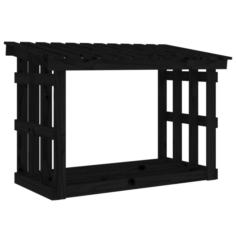 Support pour bois de chauffage Noir 108x64,5x77 cm Bois de pin