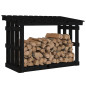 Support pour bois de chauffage Noir 108x64,5x77 cm Bois de pin