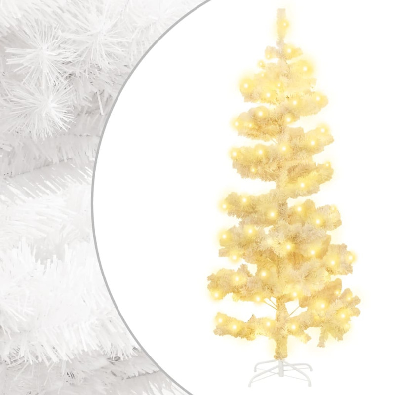 Arbre de Noël hélicoïdal pré éclairé et support blanc 150cm PVC