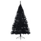 Demi sapin de Noël artificiel avec support Noir 240 cm PVC