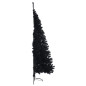 Demi sapin de Noël artificiel avec support Noir 240 cm PVC