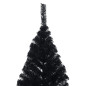 Demi sapin de Noël artificiel avec support Noir 240 cm PVC