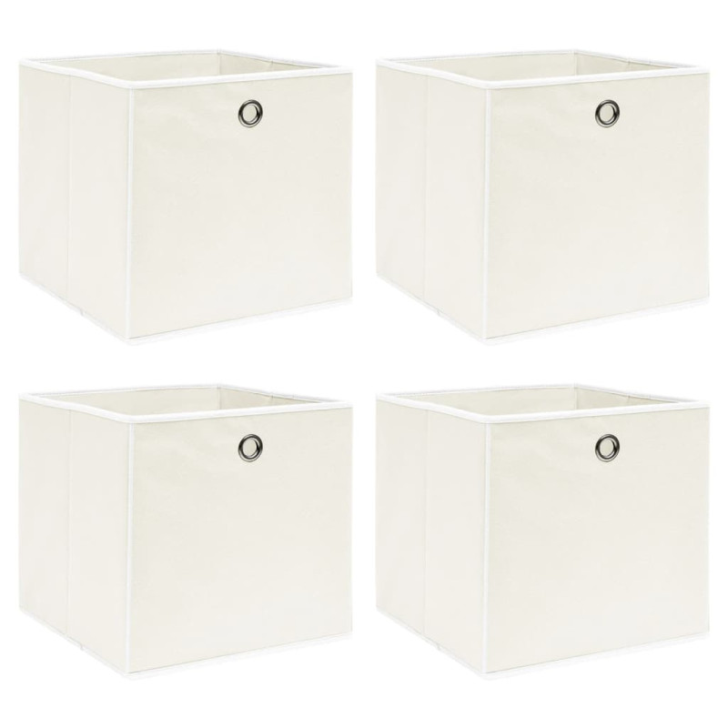 Boîtes de rangement 4 pcs Blanc 32x32x32 cm Tissu