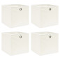 Boîtes de rangement 4 pcs Blanc 32x32x32 cm Tissu