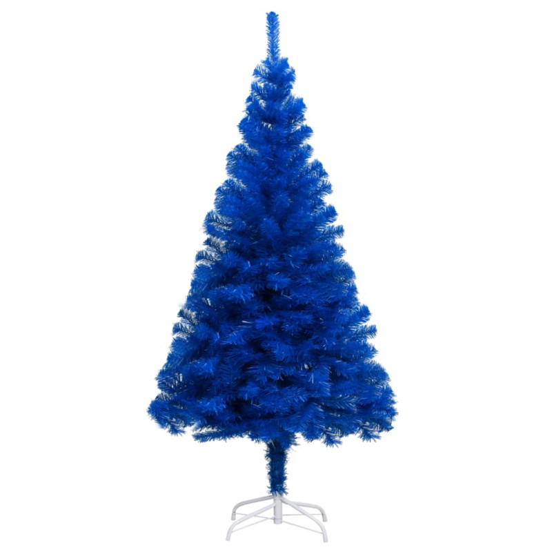 Arbre de Noël artificiel pré éclairé et boules bleu 150 cm PVC