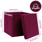 Boîtes de rangement 4 pcs Rouge foncé 32x32x32 cm Tissu