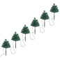 Arbres d allée de Noël 6 pcs avec LED blanc chaud 45 cm PVC