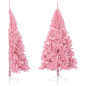 Demi sapin de Noël artificiel avec support Rose 180 cm PVC