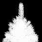 Arbre de Noël artificiel pré éclairé et boules blanc 210 cm