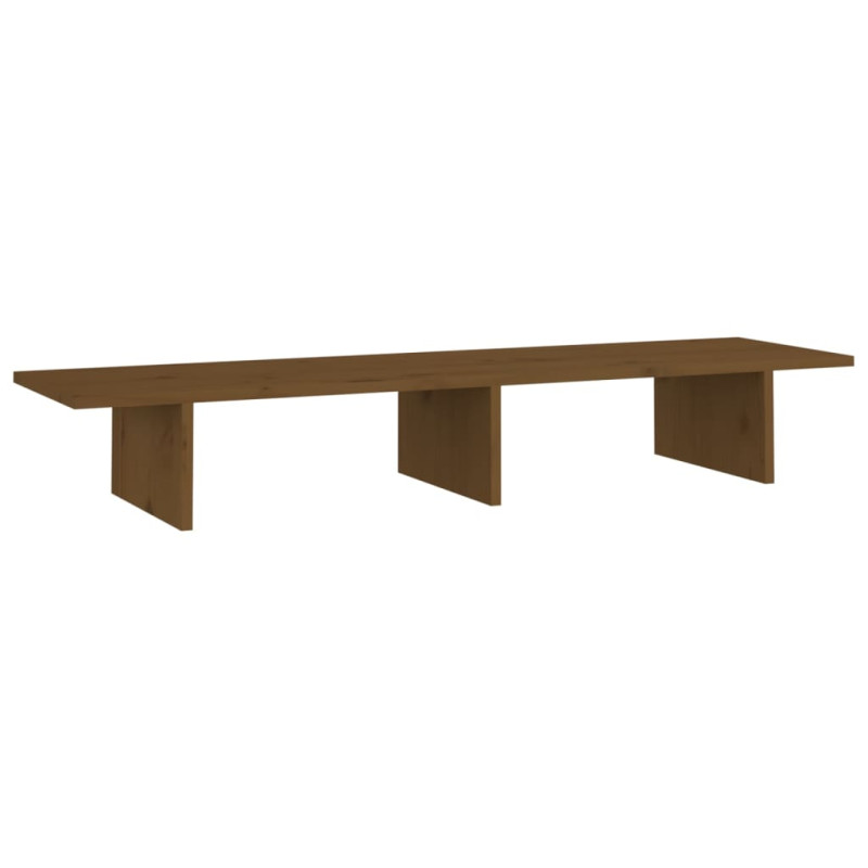 Support de moniteur Marron miel 100x27x15 cm Bois de pin solide